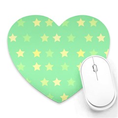 Stars Green Heart Mousepads by tousmignonne25