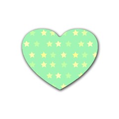 Stars Green Heart Coaster (4 Pack)  by tousmignonne25