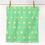 Stars Green Face Towel Front