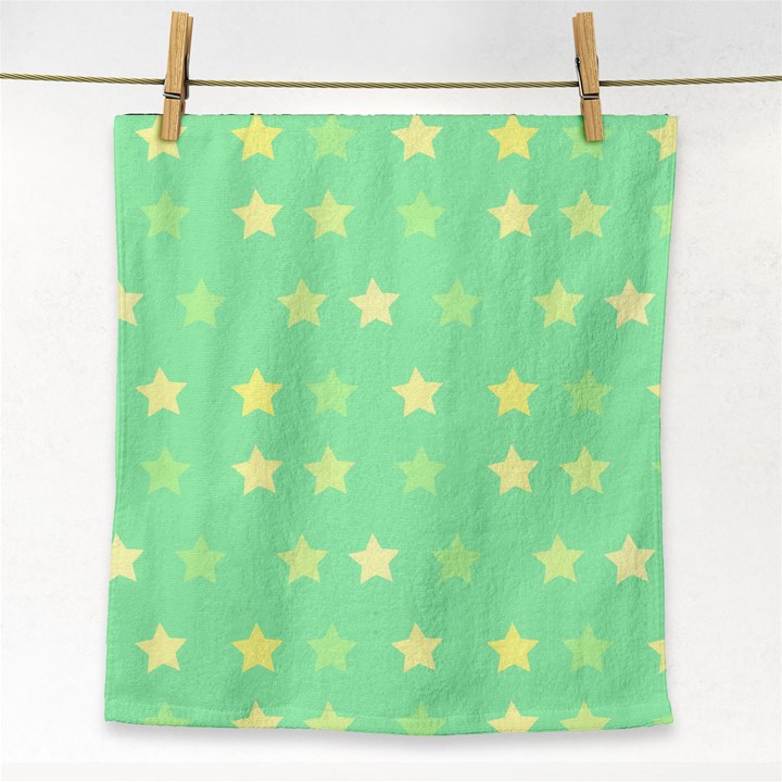 Stars Green Face Towel