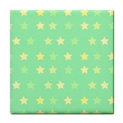 Stars Green Tile Coaster by tousmignonne25