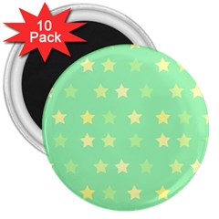 Stars Green 3  Magnets (10 Pack)  by tousmignonne25