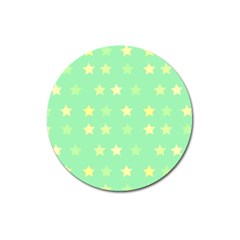 Stars Green Magnet 3  (round) by tousmignonne25