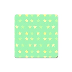 Stars Green Square Magnet