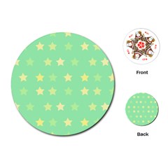 Stars Green Playing Cards Single Design (round) by tousmignonne25