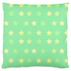 Stars Green Large Flano Cushion Case (one Side) by tousmignonne25