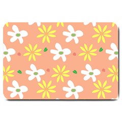 Beige Flowers W No Red Flower Large Doormat  by tousmignonne25