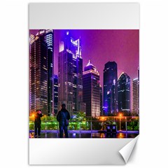 Lujiazui District Nigth Scene, Shanghai China Canvas 12  X 18  by dflcprintsclothing