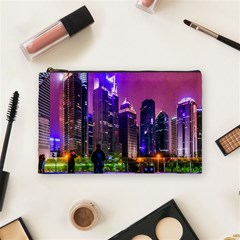 Lujiazui District Nigth Scene, Shanghai China Cosmetic Bag (medium) by dflcprintsclothing