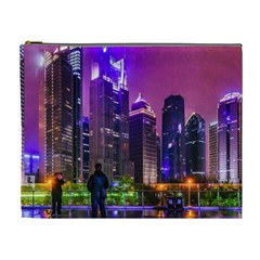 Lujiazui District Nigth Scene, Shanghai China Cosmetic Bag (xl)