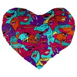 Dinos Large 19  Premium Heart Shape Cushions Front