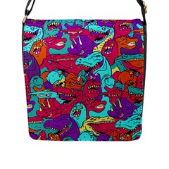 Dinos Flap Closure Messenger Bag (l) by Sobalvarro