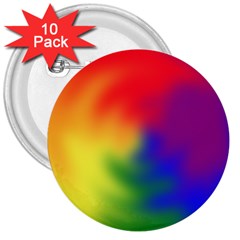 Rainbow Colors Lgbt Pride Abstract Art 3  Buttons (10 Pack)  by yoursparklingshop