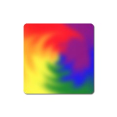 Rainbow Colors Lgbt Pride Abstract Art Square Magnet by yoursparklingshop