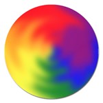 Rainbow Colors LGBT Pride Abstract Art Magnet 5  (Round) Front