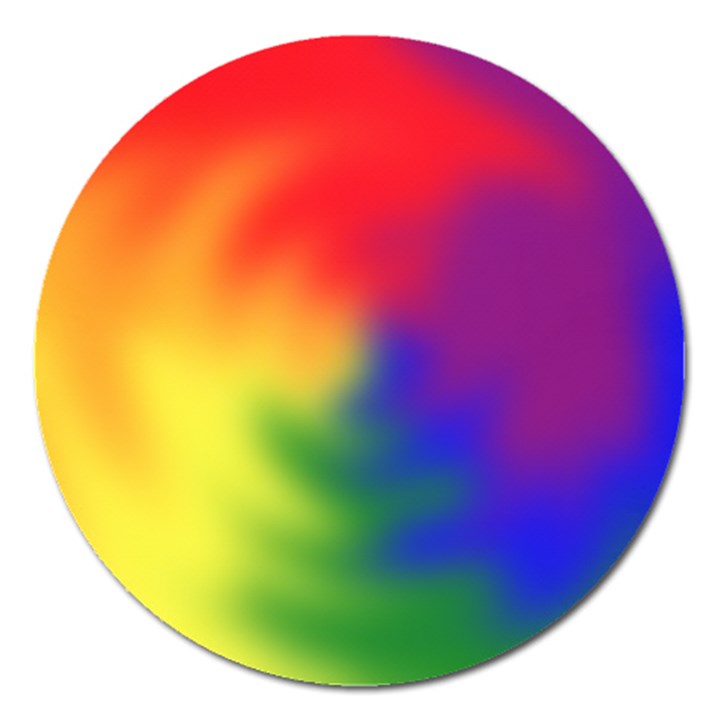 Rainbow Colors LGBT Pride Abstract Art Magnet 5  (Round)