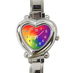 Rainbow Colors Lgbt Pride Abstract Art Heart Italian Charm Watch by yoursparklingshop