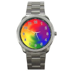 Rainbow Colors Lgbt Pride Abstract Art Sport Metal Watch by yoursparklingshop