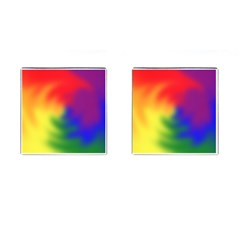 Rainbow Colors Lgbt Pride Abstract Art Cufflinks (square) by yoursparklingshop