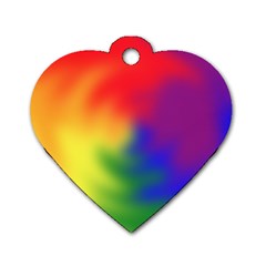 Rainbow Colors Lgbt Pride Abstract Art Dog Tag Heart (two Sides)