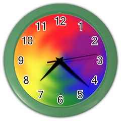 Rainbow Colors Lgbt Pride Abstract Art Color Wall Clock by yoursparklingshop