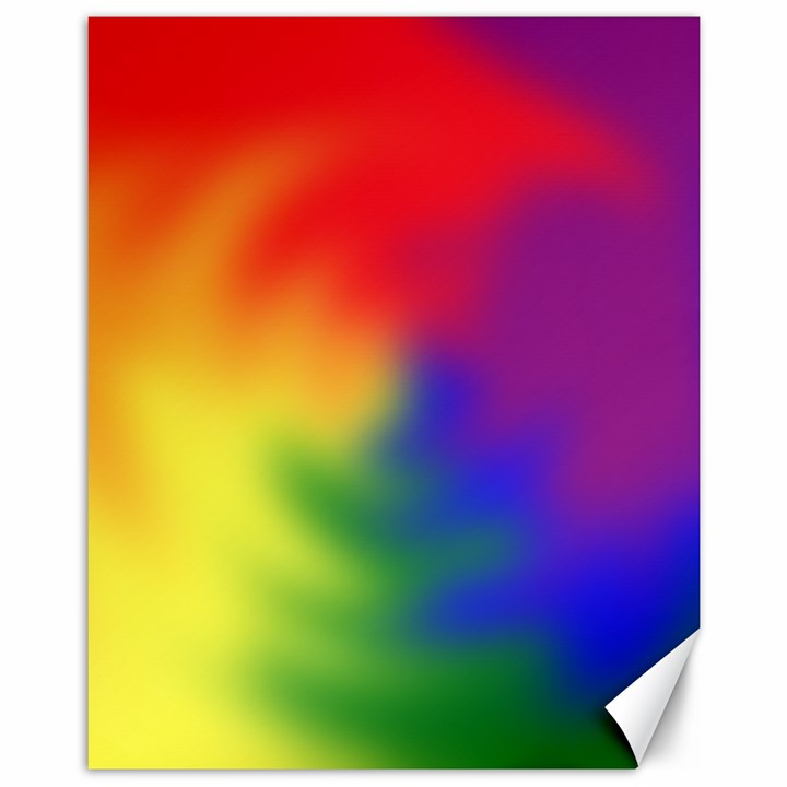 Rainbow Colors LGBT Pride Abstract Art Canvas 11  x 14 