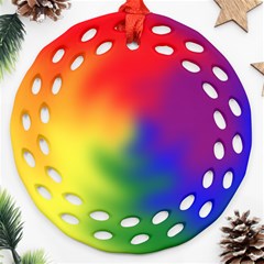 Rainbow Colors Lgbt Pride Abstract Art Ornament (round Filigree)