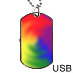 Rainbow Colors Lgbt Pride Abstract Art Dog Tag Usb Flash (one Side) by yoursparklingshop