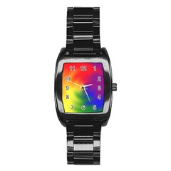 Rainbow Colors Lgbt Pride Abstract Art Stainless Steel Barrel Watch by yoursparklingshop