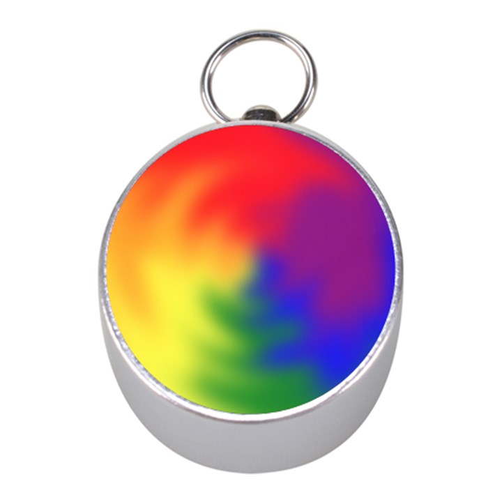 Rainbow Colors LGBT Pride Abstract Art Mini Silver Compasses