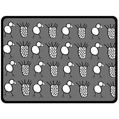 Grey Base, B&w Chpa Pattern Design Fleece Blanket (large)  by CHPALTD