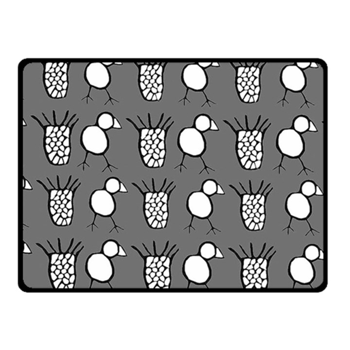 grey base, b&w chpa pattern design Fleece Blanket (Small)