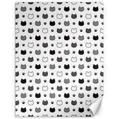 Kitten Head Paw Footprint Seamless Pattern 1 Canvas 18  X 24  by TastefulDesigns