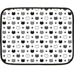 kitten head paw footprint seamless pattern 1 Fleece Blanket (Mini) 35 x27  Blanket