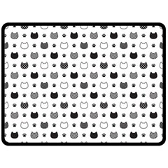 Kitten Head Paw Footprint Seamless Pattern 1 Fleece Blanket (large)  by TastefulDesigns