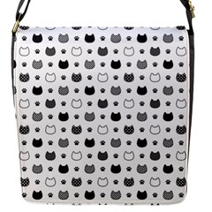 Kitten Head Paw Footprint Seamless Pattern 1 Flap Closure Messenger Bag (s) by TastefulDesigns