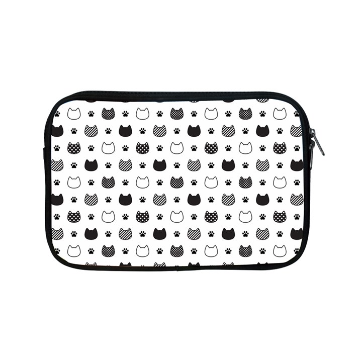 kitten head paw footprint seamless pattern 1 Apple iPad Mini Zipper Cases