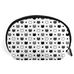 kitten head paw footprint seamless pattern 1 Accessory Pouch (Large) Front