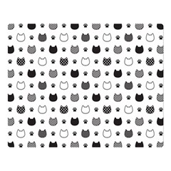 Kitten Head Paw Footprint Seamless Pattern 1 Double Sided Flano Blanket (large)  by TastefulDesigns