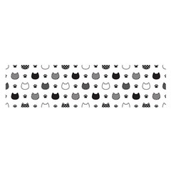 Kitten Head Paw Footprint Seamless Pattern 1 Satin Scarf (oblong) by TastefulDesigns