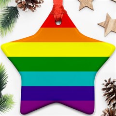 Original 8 Stripes Lgbt Pride Rainbow Flag Ornament (star)