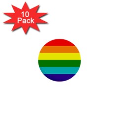 Original 8 Stripes Lgbt Pride Rainbow Flag 1  Mini Buttons (10 Pack)  by yoursparklingshop