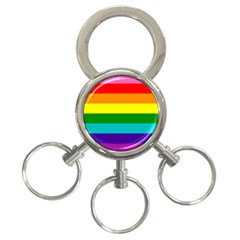 Original 8 Stripes Lgbt Pride Rainbow Flag 3-ring Key Chain by yoursparklingshop