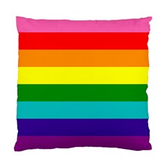 Original 8 Stripes Lgbt Pride Rainbow Flag Standard Cushion Case (one Side) by yoursparklingshop