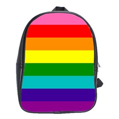 Original 8 Stripes Lgbt Pride Rainbow Flag School Bag (large) by yoursparklingshop