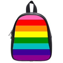 Original 8 Stripes Lgbt Pride Rainbow Flag School Bag (small) by yoursparklingshop