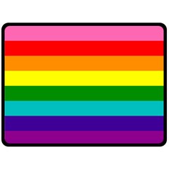 Original 8 Stripes Lgbt Pride Rainbow Flag Fleece Blanket (large)  by yoursparklingshop