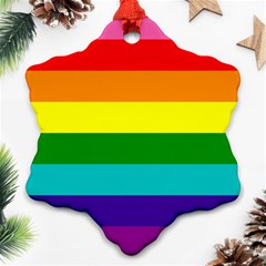 Original 8 Stripes Lgbt Pride Rainbow Flag Ornament (snowflake)