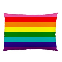 Original 8 Stripes Lgbt Pride Rainbow Flag Pillow Case (two Sides) by yoursparklingshop