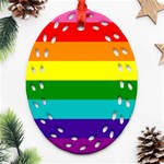 Original 8 Stripes LGBT Pride Rainbow Flag Oval Filigree Ornament (Two Sides) Front